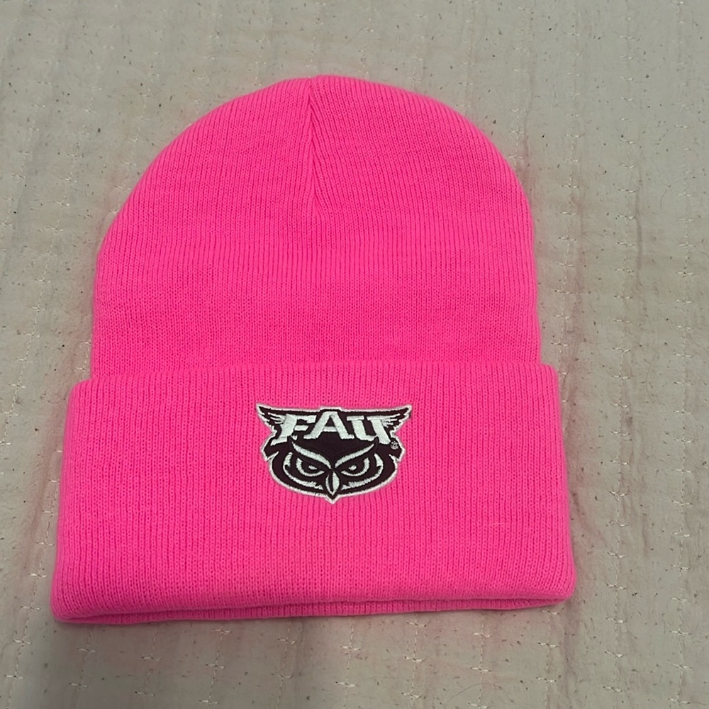 Hot pink FAU beanie